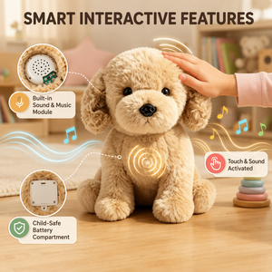 Peluche <span class=keywords><strong>de</strong></span> <span class=keywords><strong>Perro</strong></span> <span class=keywords><strong>de</strong></span> Dibujos Animados, Suave y Musical, Personalizable con Bordado, para Aliviar el Estrés, Regalo <span class=keywords><strong>de</strong></span> Cumpleaños para Niños Pequeños - Product Image 2