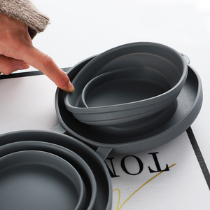 Novo Design <span class=keywords><strong>2025</strong></span> Tigela Dobrável Portátil de <span class=keywords><strong>Silicone</strong></span> 2 em 1 para Ração e Alimentação de Animais de Estimação 21oz - Product Image 4