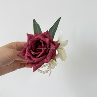 Bouquets de fleurs artificielles pour mariages d'automne, accessoires photo de mariage, bouquets de mariée, boutonnières du marié, coiffes de demoiselles d'honneur