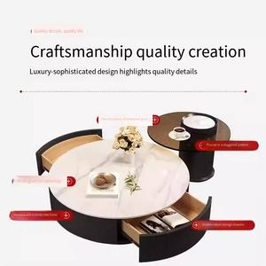 Tavolino da Caffè <span class=keywords><strong>Rotondo</strong></span> Moderno Nero da Fabbrica Cinese Tavolino da Salotto Tavolino da Caffè in <span class=keywords><strong>Vetro</strong></span> - Product Image 5