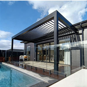 Pérgola Exterior Moderna de Lujo ANCSEM, <span class=keywords><strong>Techo</strong></span> de Aluminio Impermeable con Rejillas, Pérgola Metálica para Jardín y Piscina - Product Image 2