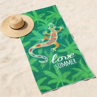 Serviette de plage en microfibre tissée personnalisée avec photo, motif animal tropical, écologique, sans sable, séchage rapide, pour adultes, extérieur, été, vente en gros