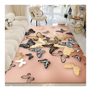 3d wholesale Household Living Room Luxury Mats Anti-slip pattern Printed Crystal Velvet Useful large Area Rugs