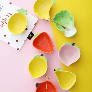 Céramique émaillée Nordic Creative Repas <span class=keywords><strong>Ananas</strong></span> Sauce Plat Cactus Pétale Petits Plats de Fruits Irréguliers Forme de Légumes - Product Image 1
