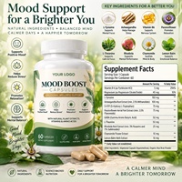Capsules de stimulation de l'humeur en marque privée, soulagement du stress, soutien à l'équilibre de l'humeur, fabrication OEM ODM