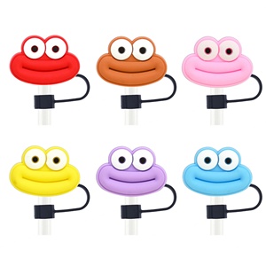 Nuevo Diseño, Cubre Pajitas de Plástico de 10 mm con Dibujos Animados, Adorno Creativo para Pajitas con Pegamento Suave, Decoración para Fiestas - Product Image 2