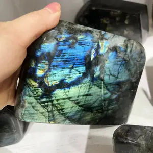 A granel atacado cristal pedra áspero azul flash labradorite pedra áspero para cura