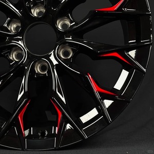 Rines de Aleación de Aluminio Forjado de Alta Calidad Personalizados para Autos Deportivos y Camionetas, Tamaños de 15 a 30 Pulgadas, Color Negro y Rojo - Product Image 4