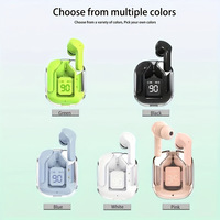 Nouveaux Écouteurs Gaming sans Fil TWS de 1ère Génération, Stéréo Bilatéral In-Ear, Casque Numérique Transparent BT avec Boîtier de Charge