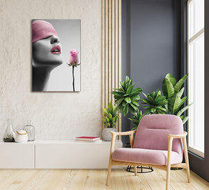 Moderne Abstrait Rouge Lèvres Femme avec Dollars Toile Peinture À L'huile Décor À La Maison Mur Art Affiche Imprimer pour Salon - Product Image 6