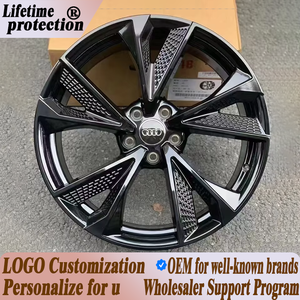 Rines Forjados en Existencia de 18 19 20 21 Pulgadas, Negro Brillante con Cara Mecanizada, 5x112 66.6mm para Audi RS3 RS5 RS6 RS7 A3 A4 A5 A6 A7 A8 - Product Image 1