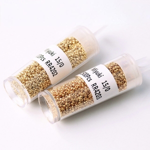 Boîte de 10g / Bouteille Perles de rocaille MIYUKI rondes électroplaquées or et argent, <span class=keywords><strong>en</strong></span> <span class=keywords><strong>verre</strong></span> émaillé, longue durée, pour bijoux et ornements DIY - Product Image 1