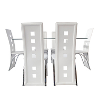 Meuble de salon blanc moderne, pour 8 personnes, chaise à manger, finition brillante, nouveau modèle