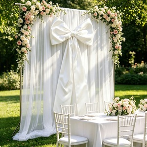 Décor <span class=keywords><strong>de</strong></span> fond blanc extra-large avec nœud pour mariage, <span class=keywords><strong>anniversaire</strong></span>, fête en extérieur, séance photo, amélioration <span class=keywords><strong>de</strong></span> l'ambiance - Modèle <span class=keywords><strong>de</strong></span> toile <span class=keywords><strong>de</strong></span> fond - Product Image 4