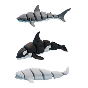 Jouet animal marin articulé et flexible en plastique imprimé en 3D, requin orca, nouveauté 2026, pour soulagement sensoriel du stress, vente en gros, personnalisable - Product Image 5