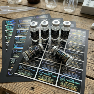 Etiqueta Adhesiva de Vinilo Impermeable Personalizada para Frascos de Investigación de 3 ml, 5 ml y 10 ml, para Botellas de Vidrio de Laboratorio - Product Image 5