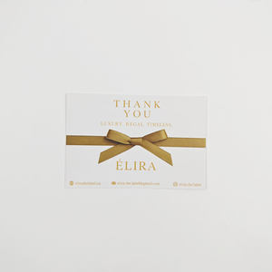 Cartes de vœux d'affaires de luxe écologiques en papier couché 300 g/m² avec logo personnalisé, estampage à chaud or, impression 1 couleur - Product Image 5