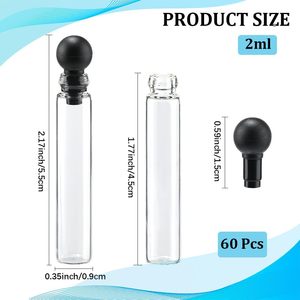 Frascos de Vidrio para Muestras de Perfume de 0.5ml, 1ml, 1.5ml, 2ml, 3ml, Mini Tubos, Viales para Perfume y Aceites Esenciales - Product Image 2