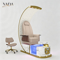 Fauteuil de pédicure électrique multifonctionnel et peu encombrant, de luxe, avec massage par vibration et siège inclinable, idéal pour les startups de salons de manucure