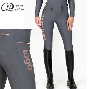 מכנסי רכיבה צמודים עם לוגו אבני חן, כיס צד עם רוכסן, בד נושם וגמיש נגד החלקה, ייצור בהתאמה אישית (OEM) לפעילויות רכיבה - Product Image 1