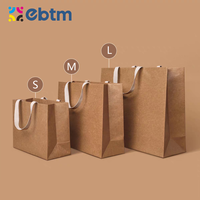 Sac en papier kraft de luxe recyclable, emballage personnalisé avec logo, sac cadeau pour vêtements, sac de shopping avec poignée