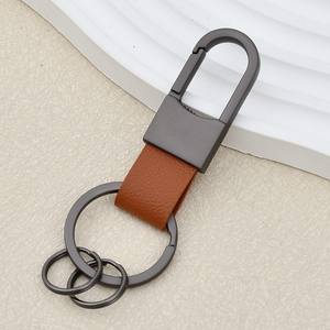 Laser Engraved Keychain, Matte Finish Metal &amp; Faux Leather Keyring , <strong>Funky</strong> Style <strong>Gift</strong> for Men - Product Image 4