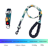 Collier pour chien moyen/grand réfléchissant et rembourré de 2,5 cm de large, laisse élastique de 130-170 cm, ensemble anti-traction pour la promenade des Golden Retrievers