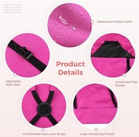 High Quality Adjustable Back Straps Oxford Material Quick Release Waterproof Harvest Pocket for Garden Picking