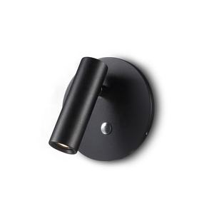 Lampes <span class=keywords><strong>de</strong></span> chevet modernes à LED encastrées au mur, en aluminium noir peint, avec têtes rotatives à 350 degrés - Product Image 1