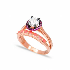 Unique Design <b>CZ</b> and Ruby Stone <b>Ring</b> Enamel Handcrafted Turkish 925 Sterling Silver Jewelry Wholesale Fine Jewellery - Product Image 2