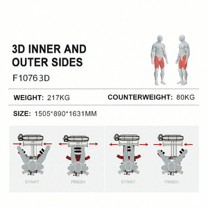 Máquina de Gimnasio Comercial para Ejercicios de Fuerza con Pesas, <span class=keywords><strong>Abductor</strong></span> y Aductor de Cadera, para Muslos Internos y Externos - Product Image 2