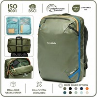Sac à dos d'aventure en plein air, capacité 35L, tissu enduit TPU, rangement multi-poches, boucles porte-casque, sac de randonnée et de voyage, OEM