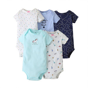 Combinaison d'été unisexe pour bébé, ensemble de 5 bodys, vente en gros de vêtements pour enfants - Product Image 3