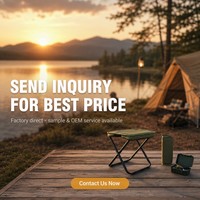 Tabouret de camping pliable portable avec cadre métallique et pochette intégrée pour le camping en plein air, la pêche et l'attente