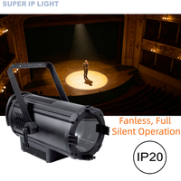 Projecteur LED Fresnel silencieux sans ventilateur, CRI 95, 230W, COB, zoom motorisé 12-55 degrés, DMX RDM, pour studio et théâtre