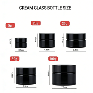 Envase de Vidrio de Lujo de Alta Calidad de 20ml/30ml/50ml/100ml Negro Dorado Mate para Crema Facial y Contorno de Ojos, Suero para el Cuidado de la Piel, con Tapa Plateada y Serigrafía - Product Image 6