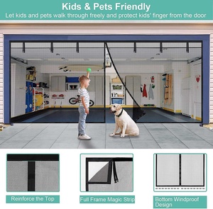 Kit de rideaux de porte de garage anti-moustiques en fibre de verre avec fermeture magnétique <span class=keywords><strong>pour</strong></span> l'été, idéal <span class=keywords><strong>pour</strong></span> les garages familiaux à double place de stationnement - Product Image 5