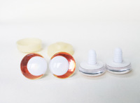Yeux 3D désalignés blancs de 14mm à 35mm avec effet Laser holographique décalé couleur de la pupille paillettes pour poupée en peluche faisant du bricolage