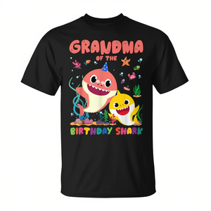 T-shirt Nonna dello Squalo dei Compleanni per la festa di compleanno in famiglia - Product Image 2