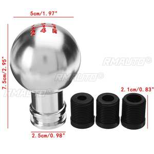 Pomo de Palanca de Cambios Redondo de 5 Velocidades, Universal para Automóvil, con 3 Tornillos Adaptadores - Product Image 6