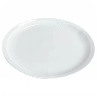Assiette plate ronde en porcelaine blanche 10 12 14 pouces, assiette à dîner simple en céramique pour la maison, le restaurant, la vaisselle de service