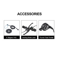 Kit de conversion de vélo électrique avec moteur à moyeu sans balais MTX 48V 500W, écran LCD, accélérateur, levier de frein, modification DIY sans batterie