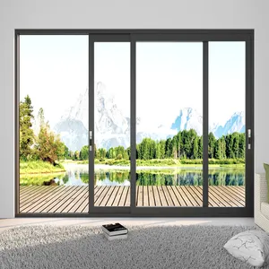 Puerta corredera de aluminio para balcón Exterior, diseño de puerta deslizante de aluminio, precio de España con vidrio bajo en e