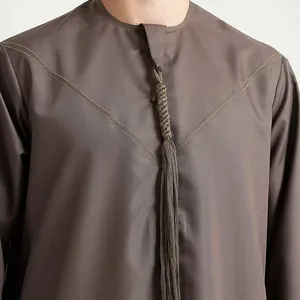 Hot Selling Fashion Abaya Muslim Dress Robe Men Thobes Islamic Clothing Men Thobe