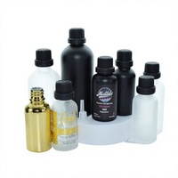 Bouteille d'huile essentielle pour les yeux de sérum en verre de luxe Récipient rond vide de 10ML avec bouchon intérieur en plastique et bouchons à vis