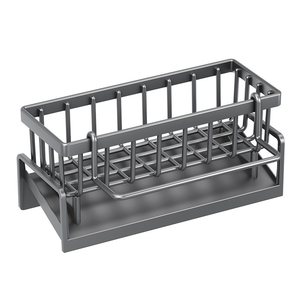 Distributeur de savon en acier inoxydable NFS Cisily, anti-rouille, organisateur de l'évier de cuisine, porte-brosse haute, rangement pour éponge noir - Product Image 6