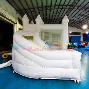 Castillo hinchable de tamaño personalizado para bodas, combo hinchable para saltar, comercial, color blanco - Product Image 1