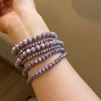 Ensemble de bracelets superposables multicouches en perles de cristal bohèmes, bracelets extensibles en perles de verre facettées
