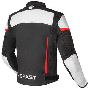 Befast portimao CE แจ็กเก็ตขี่มอเตอร์ไซค์หนังสีดำสีขาวสีแดง - Product Image 2