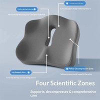 Coussin de siège en mousse à mémoire de forme ergonomique pour chaise de bureau, soulagement des douleurs lombaires